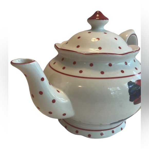 A Special Place Red Hat Society White Porcelain Tea Pot. - Picture 7 of 11